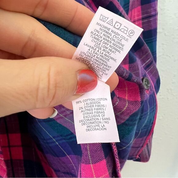 Victoria's Secret Plaid Flannel Pajama Top NEW Size Medium - Picture 6 of 7